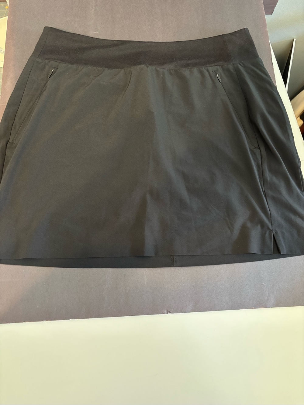 Athleta SOHO Black Performance Skort with Zip Pockets